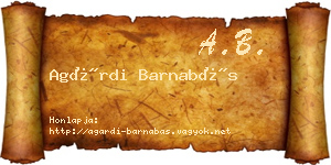 Agárdi Barnabás névjegykártya