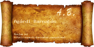 Agárdi Barnabás névjegykártya